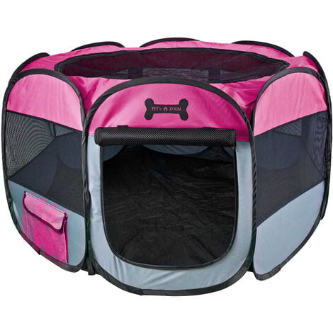 Rose Parc á chien XL 115 cm Chat Lapin Pliable Animales Mascotas Enclos In/extérieur Petigi