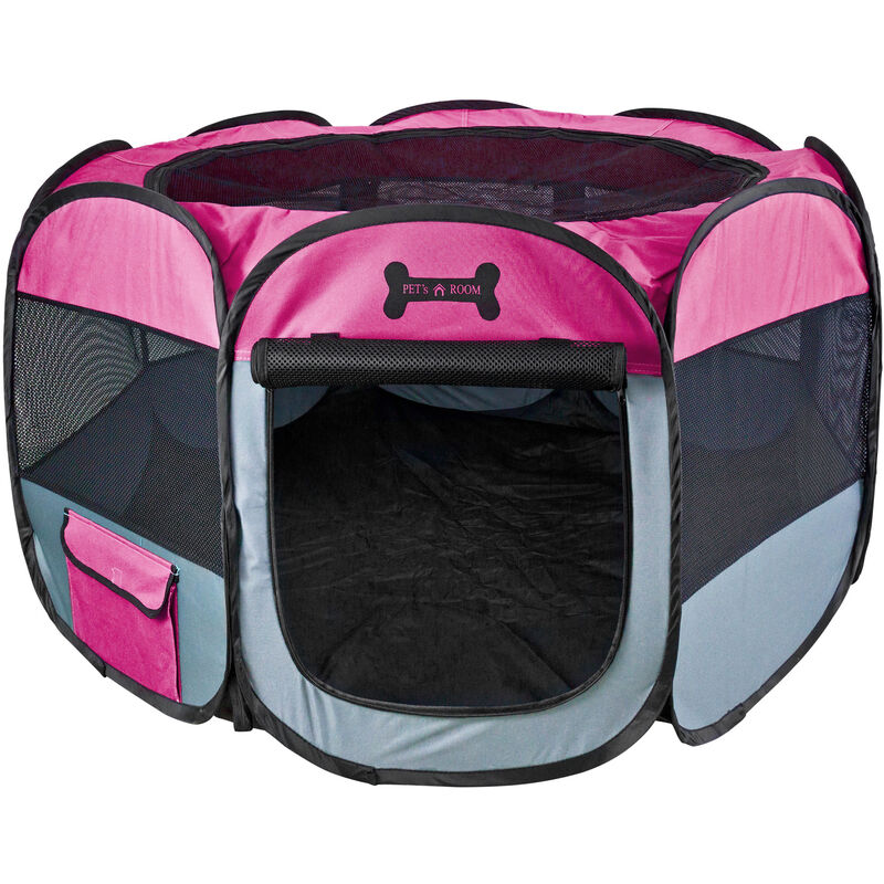 Petigi - Rose Parc á chien xl 115 cm Chat Lapin Pliable Animales Mascotas Enclos In/extérieur