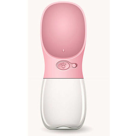 Rose-Portable Dog Water Bottle, Food Grade Abs Leak Proof Lightweight Water Dispenser Drinking Bowl Bottles For Pet Outdoor Travel, Walking Drinking Portab