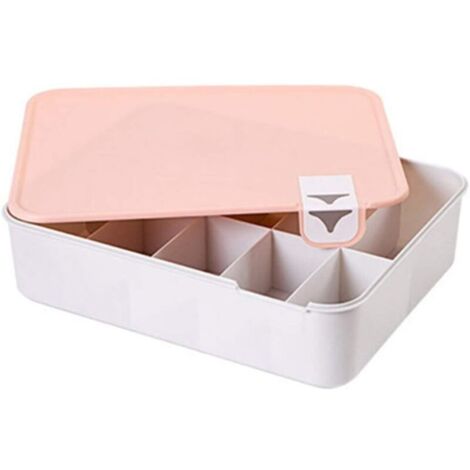 (Rose) Rangement en plastique pour chaussures, sous-vêtements, chaussettes, housse d'étagère empilable, housse de boîte de rangement multifonctionnelle