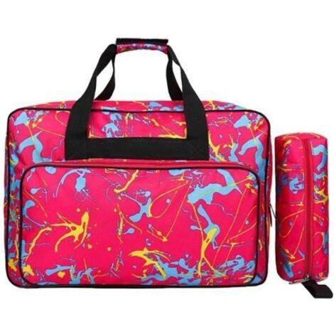 (rose rouge)Multifonctionnel Grande Capacité Machine à Coudre Sac Voyage Portable Sac de Rangement Machine à Coudre Sacs à Coudre Outils Sacs à