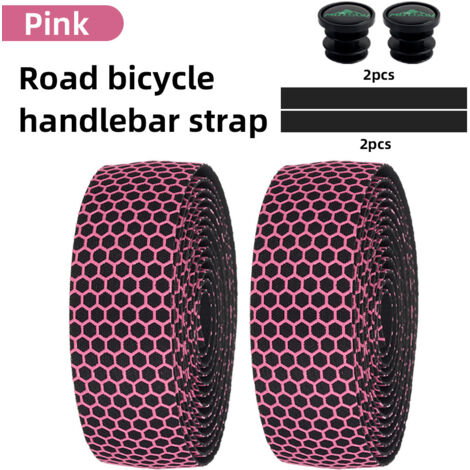 rose Sangles de vélo en silicone alvéolé, antidérapantes et respirantes, sangles de guidon élastiques en EVA