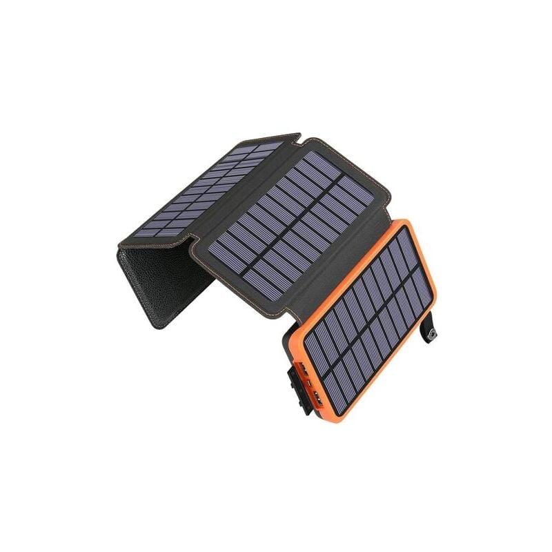 Rose-Solar Power Bank Charger - 25000mAh Portable Solar Phone Charger with 4 Solar Panels and Dual USB A 2.1A Outputs External Battery for Phones