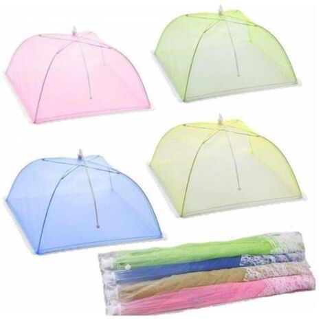 (rose, vert, jaune, bleu, violet)Cloche alimentaire 4pcs - Pliable - Maille - Couleurs multiples
