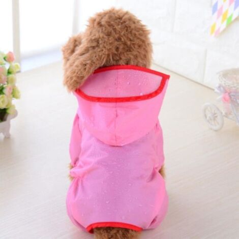 [Rose XL] Impermeable pour chien, Manteau de pluie pour chien, Manteau de pluie pour petit chien, Impermeable chien reflechissant