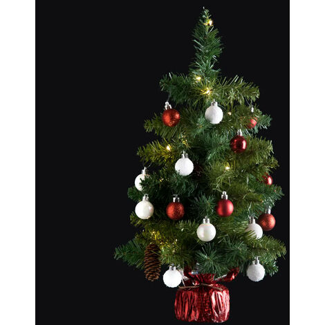 Roseau LED, sapin de Noël avec vêtement, 50 cm
