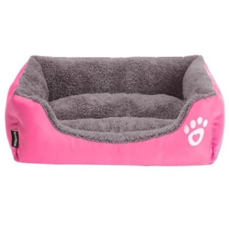 (Rose)Corbeille Lit pour Chien et Chat - Rose - 45×35×12 cm - Oxford - Lavable - Confortable