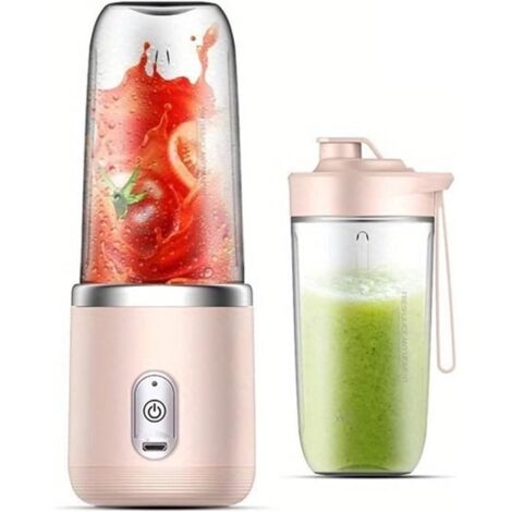 (Rose)Extracteur de jus Portable - 400ml - Sans fil - Acier inoxydable 304
