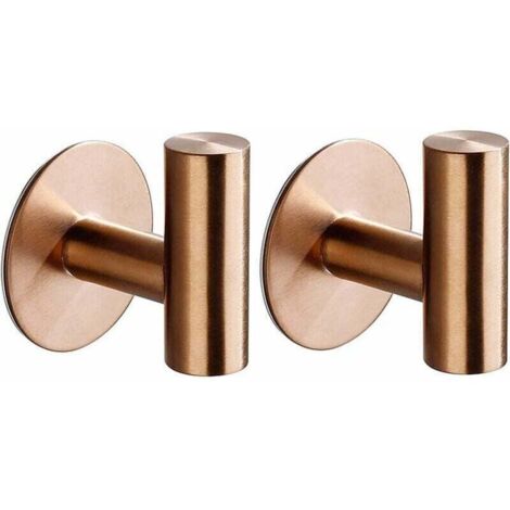 (Roségold) 2-teilige selbstklebende Wandhaken für Badezimmer, Küchenhandtuchhaken, Bilderhaken ohne Bohren, selbstklebende Handtuchhaken aus Edelstahl