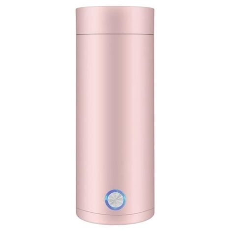 (Rose)Mini Bouilloire Electrique de Voyage, 2 en 1 Tasse Chauffante Electrique, 400ml Bouilloire Electrique Portable pour Thé, Café-EU