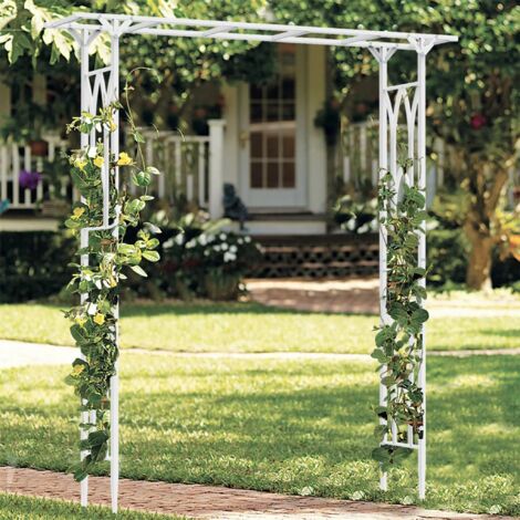 Rosenbogen Torbogen Metall Rankbogen Gartenbogen Hochzeitsbogen Garten Dekoration, 206 x 41 x 208 cm