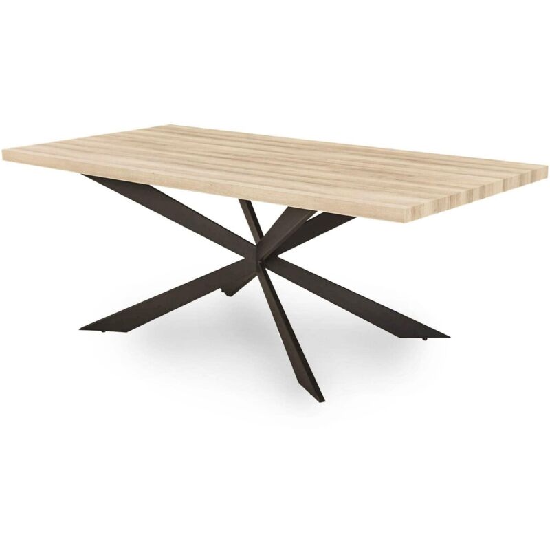 Mobilier Deco - ROSENN - Table à manger en bois et métal pieds design 6 personnes - Bois