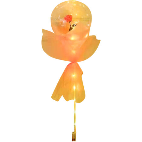 Rosenstrauß in transparenten Leuchtballons – Valentinstagsgeschenk mit Seidenpapier und Karton – Komplettes rosa Set