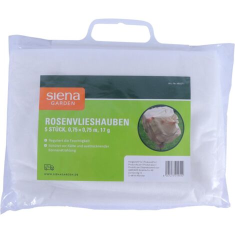 Rosenvlieshauben 17g, Maße: 0,75x0,75m, 5 Stück im Paket 0,75x0,75m, SB-verpackt, weiß, 17g