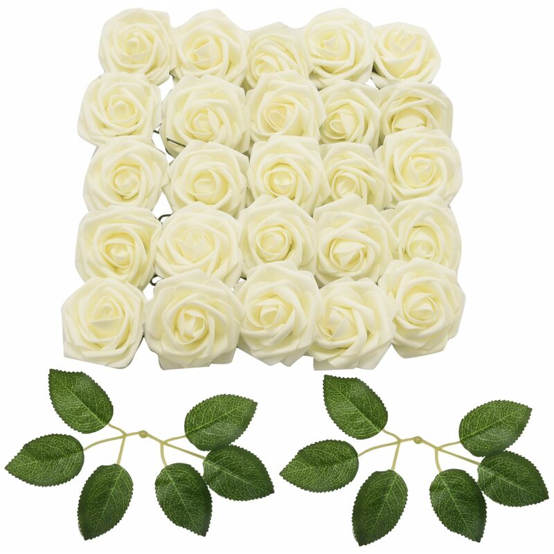 Tlily - Roses Fleurs Artificielles-25 Pcs Grand pe Mousse Artificielle TêTe de pour les Bouquets de Mariage diy pour la Bridal Centerpieces Bridal