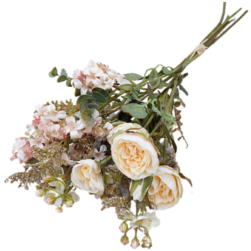 Roses Sauvages avec de L'Herbe SéChéE à la Recherche D'Un Bouquet de Fleurs SpéCial Accessoires de Photographie de Mariage Artificiales (Blanc)