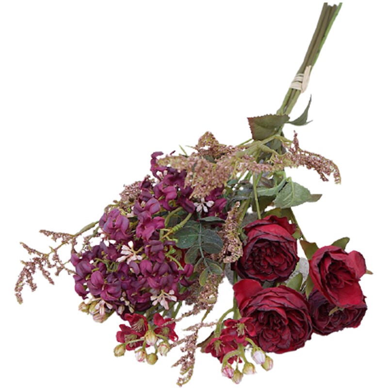 Roses Sauvages de Luxe avec de L'Herbe SéChéE à la Recherche D'Un Bouquet de Fleurs SpéCial Accessoires de Photographie de Mariage Artificiales C