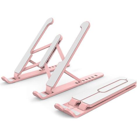 (rose)support Ordinateur Portable Pliable De 10 15,6 Pouces, Compatible Avec Macbook, Dell, Lenovo, Hp, Autres Laptops Tablettes Jusqu' 8 Kg
