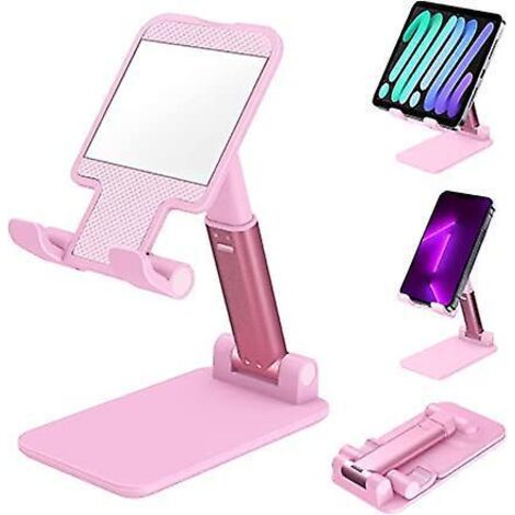 (rose)support Tlphone, Support De Tablette Pliable Support De Tlphone Portable Pour Bureau Avec Miroir Compatible Avec Samsung Ipad Mini Iphone To