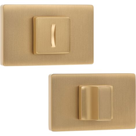 Roseta rectangular para manija de puerta de inodoro, dorada, Kuchinox