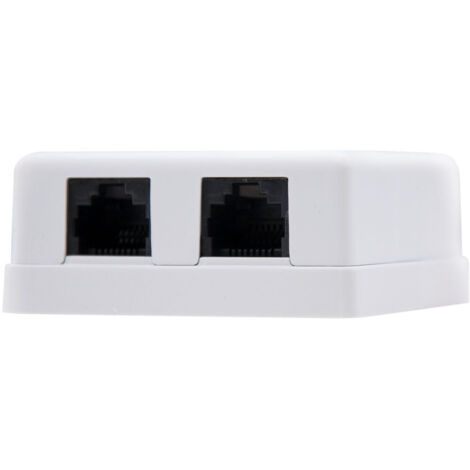 Roseta RJ45 Superficie UTP Cat5e 2 Tomas Blanco