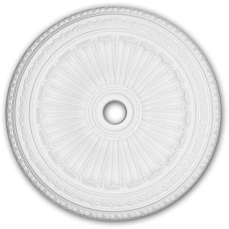 PROFHOME DECOR 156036 Profhome Elemento decorativo Elemento para techo estilo Neorrenacimiento blanco Ø 88,7 cm