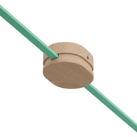 Rosetón ovalado de madera con 2 agujeros laterales por cable para guirnalda y sistema Filé. Hecho en Italia
