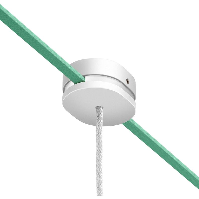 

Creative Cables - Rosetón ovalado de madera con un agujero central y 2 agujeros laterales por cable para guirnalda y sistema Filé. Hecho en Italia |