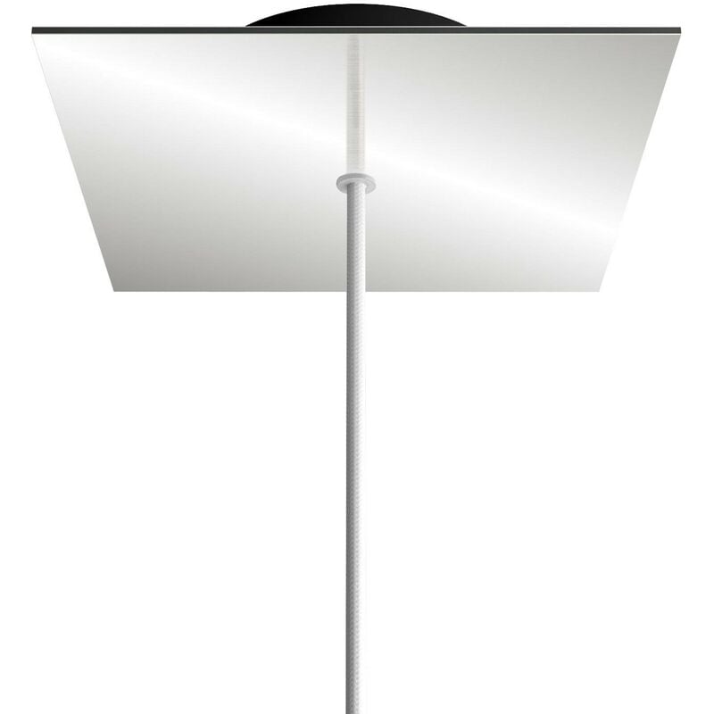 

Creative Cables - Rosetón Rose-One cuadrado, 200 mm con 1 agujero y 4 agujeros laterales | Negro - Espejo - Espejo