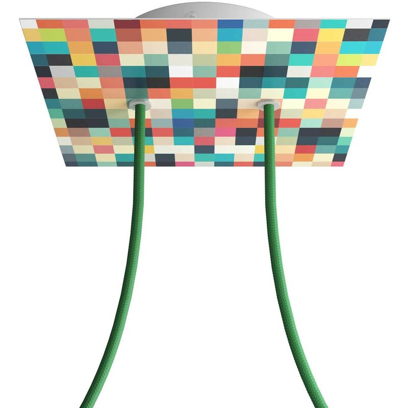 

Creative Cables - Rosetón Rose-One cuadrado, 200 mm con 2 agujeros y 4 agujeros laterales - PROMO | Palette - Palette