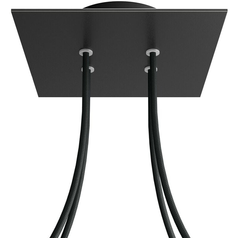 

Rosetón Rose-One cuadrado, 200 mm con 4 agujeros y 4 agujeros laterales | Negro mate - Negro - Negro mate