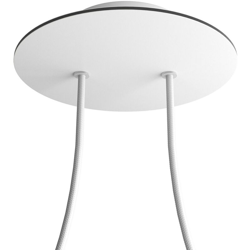 

Rosetón Rose-One redondo, diámetro 200 mm con 2 agujeros y 4 agujeros laterales | Blanco mate - Blanco - Blanco mate