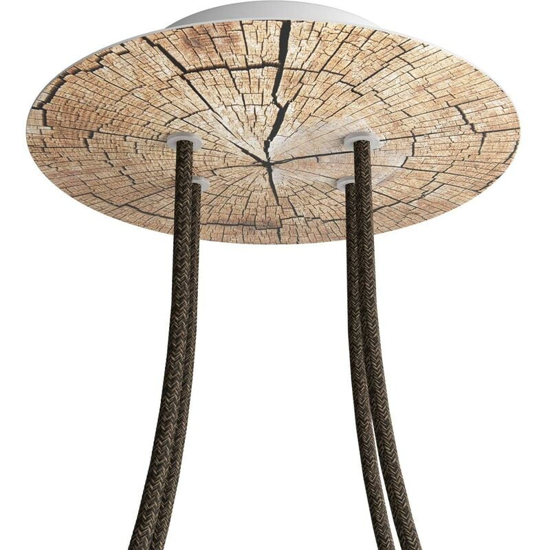 

Creative Cables - Rosetón Rose-One redondo, diámetro 200 mm con 4 agujeros y 4 agujeros laterales - PROMO | Tronco - Tronco