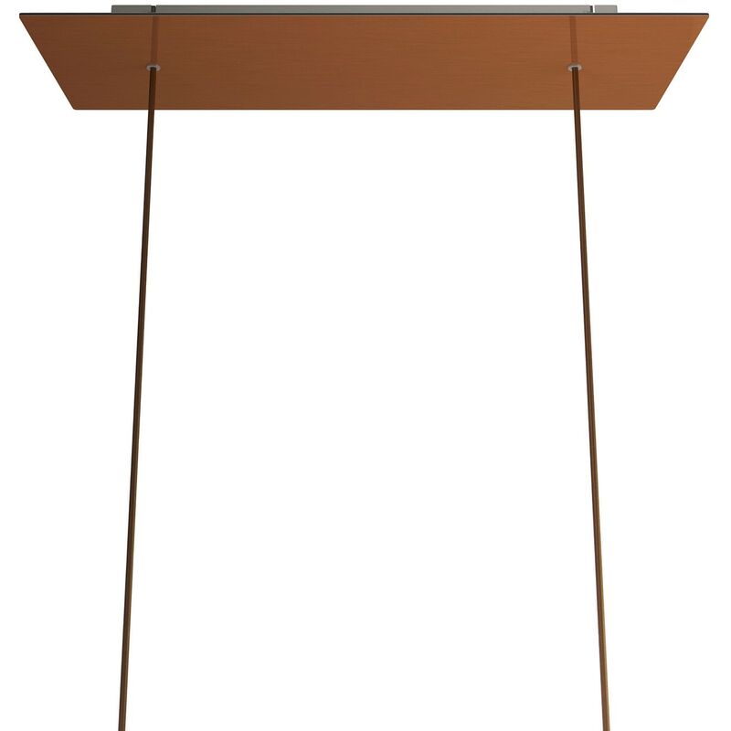 

Rosetón Rose-One XXL de techo rectangular con 2 agujeros y 6 agujeros laterales, tamaño 675 x 225 mm | Cobre satinado - Blanco - Cobre satinado
