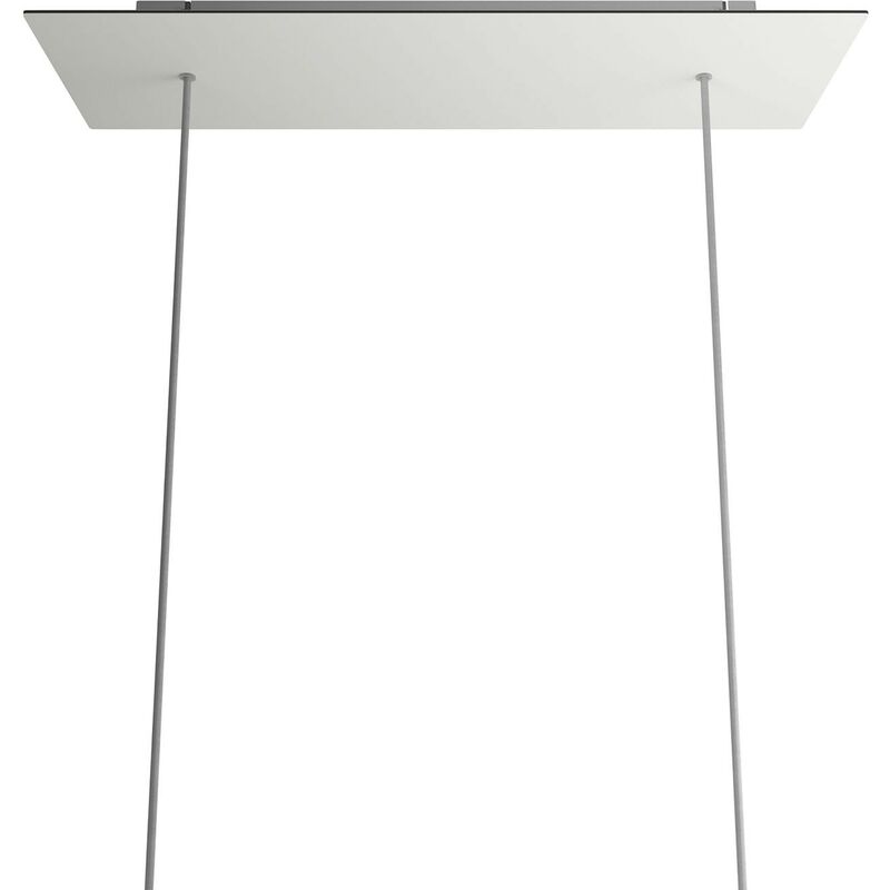 

Rosetón Rose-One XXL de techo rectangular con 2 agujeros y 6 agujeros laterales, tamaño 675 x 225 mm | Blanco mate - Blanco - Blanco mate