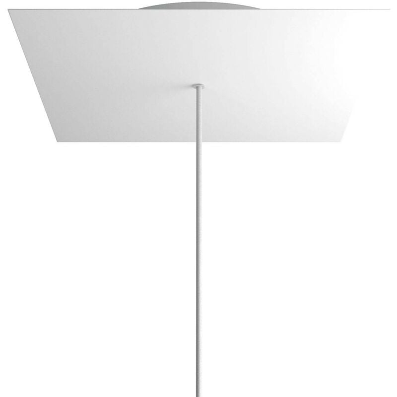 

Creative Cables - Rosetón XXL Rose-One cuadrado, 400 mm con 1 agujero y 4 agujeros laterales | Blanco mate - Blanco - Blanco mate