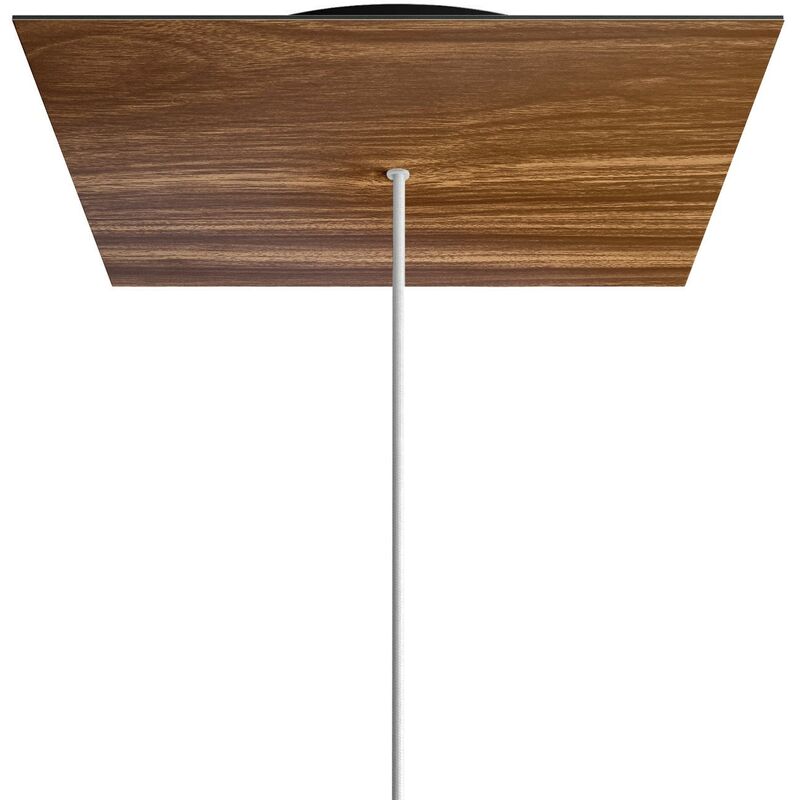 

Rosetón XXL Rose-One cuadrado, 400 mm con 1 agujero y 4 agujeros laterales | Negro - Madera - Madera