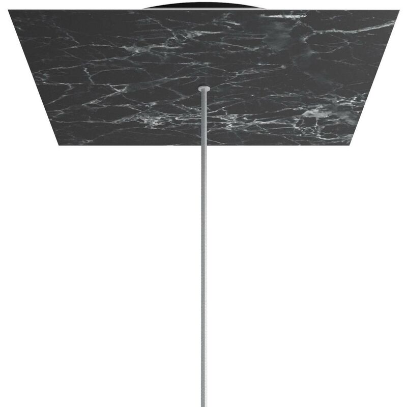 

Rosetón XXL Rose-One cuadrado, 400 mm con 1 agujero y 4 agujeros laterales | Mármol Marquina - Negro - Mármol Marquina