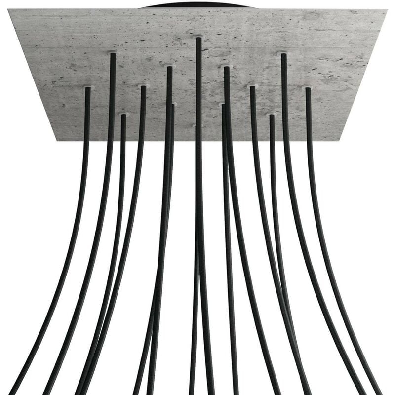 

Rosetón XXL Rose-One cuadrado, 400 mm con 14 agujeros y 4 agujeros laterales | Cemento - Negro - Cemento