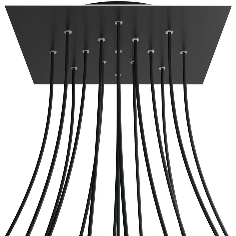 

Rosetón XXL Rose-One cuadrado, 400 mm con 15 agujeros y 4 agujeros laterales | Negro mate - Negro - Negro mate