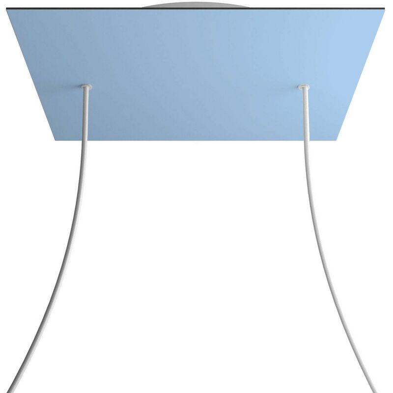 

Rosetón XXL Rose-One cuadrado, 400 mm con 2 agujeros y 4 agujeros laterales | Blanco - Azul claro - Azul claro