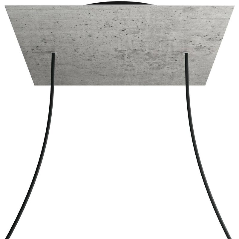 

Rosetón XXL Rose-One cuadrado, 400 mm con 2 agujeros y 4 agujeros laterales | Cemento - Negro - Cemento