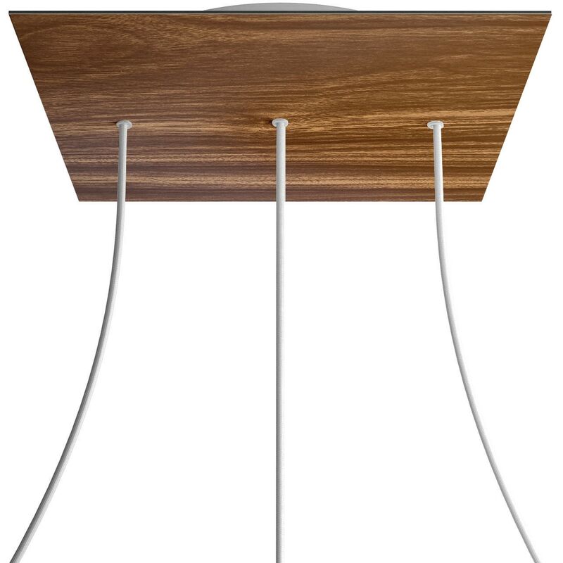 

Rosetón XXL Rose-One cuadrado, 400 mm con 3 agujeros en linea y 4 agujeros laterales | Blanco - Madera - Madera