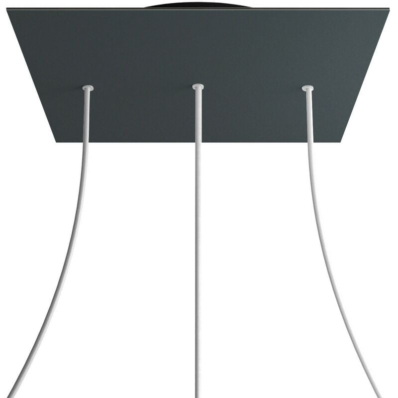 

Rosetón XXL Rose-One cuadrado, 400 mm con 3 agujeros en linea y 4 agujeros laterales | Negro - Antracita - Antracita