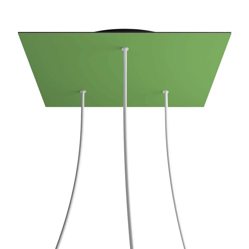 

Rosetón XXL Rose-One cuadrado, 400 mm con 3 agujeros y 4 agujeros laterales | Negro - Verde Prado - Verde Prado