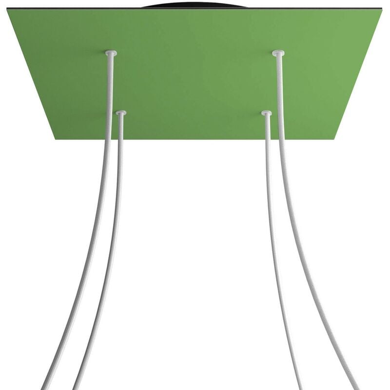 

Rosetón XXL Rose-One cuadrado, 400 mm con 4 agujeros y 4 agujeros laterales | Negro - Verde Prado - Verde Prado