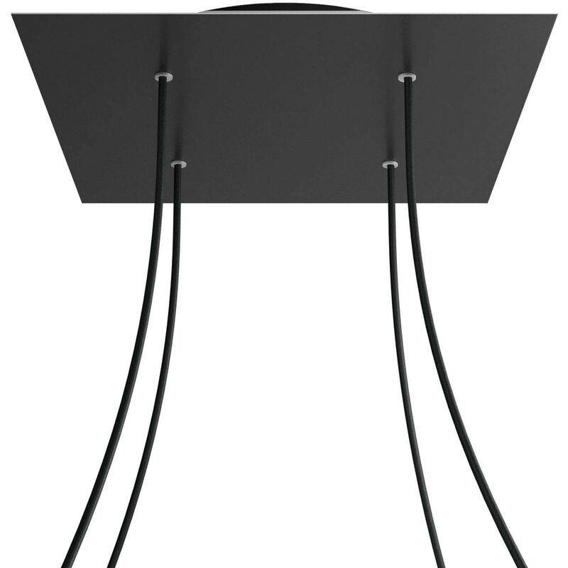 

Rosetón XXL Rose-One cuadrado, 400 mm con 4 agujeros y 4 agujeros laterales | Negro mate - Negro - Negro mate