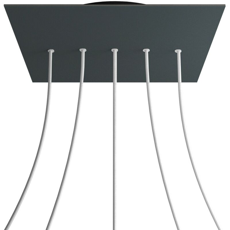 

Rosetón XXL Rose-One cuadrado, 400 mm con 5 agujeros en linea y 4 agujeros laterales | Negro - Antracita - Antracita