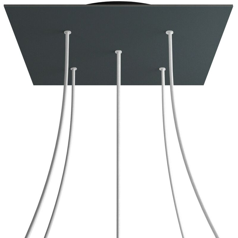 

Rosetón XXL Rose-One cuadrado, 400 mm con 5 agujeros y 4 agujeros laterales | Negro - Antracita - Antracita