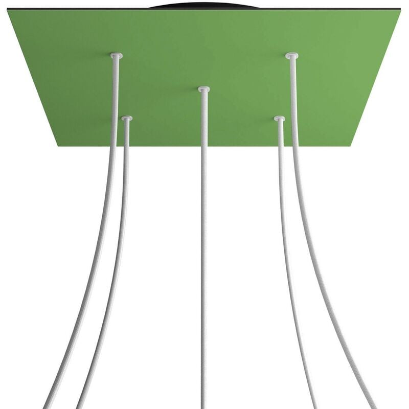 

Rosetón XXL Rose-One cuadrado, 400 mm con 5 agujeros y 4 agujeros laterales | Negro - Verde Prado - Verde Prado